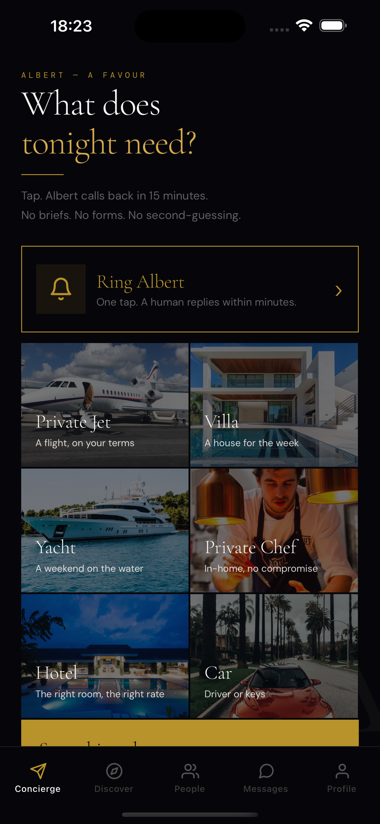 Concierge — What does tonight need?